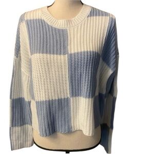 Madison & Moon Women’s Knit Color Block Short Sweater Oversized New size S-M